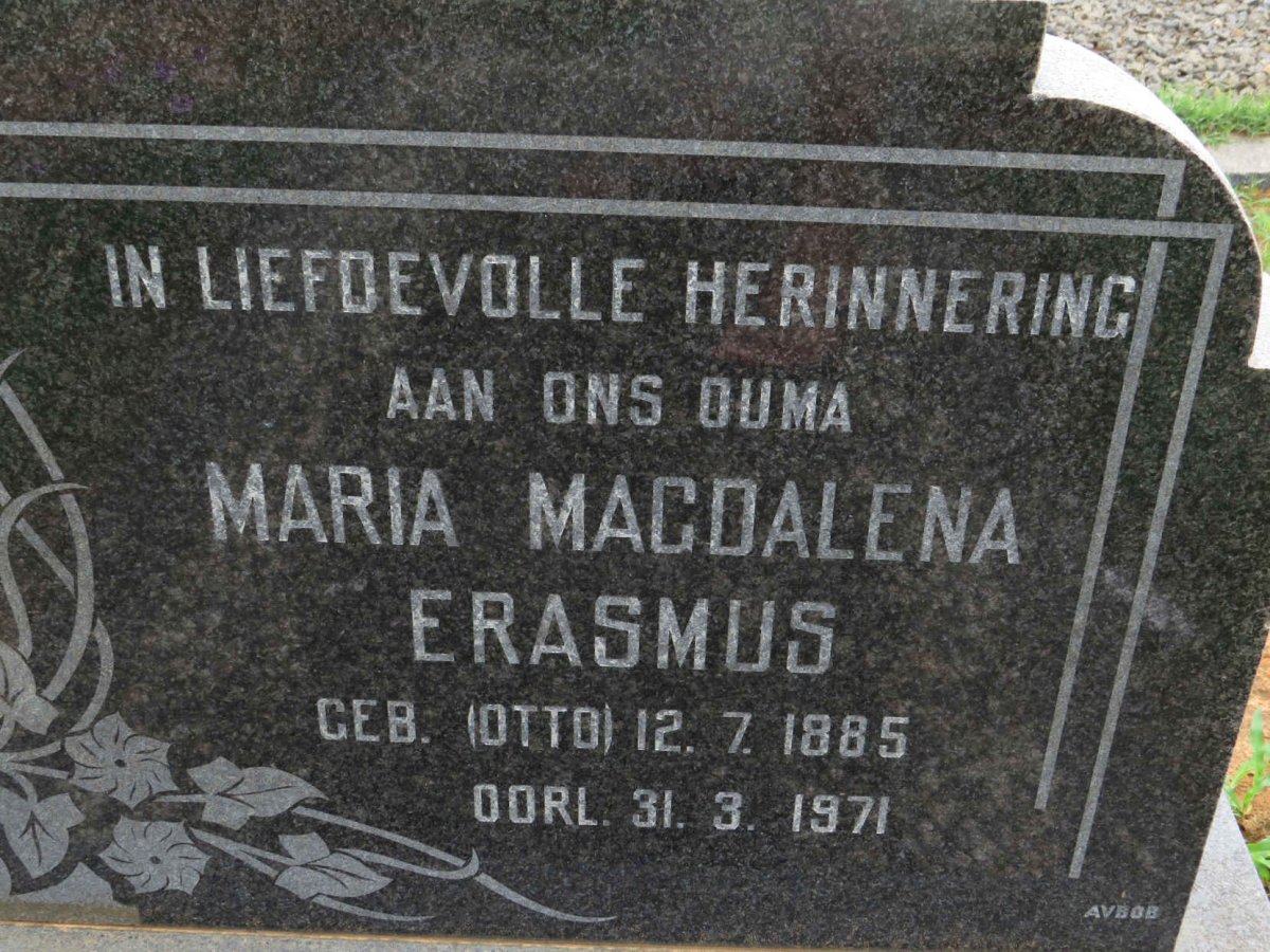 ERASMUS Maria Magdalena nee OTTO 1885-1971