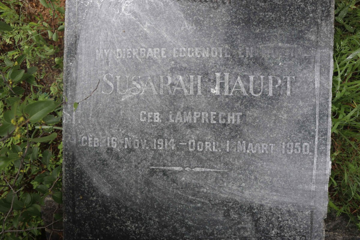 HAUPT Susarah nee LAMPRECHT 1914-1950