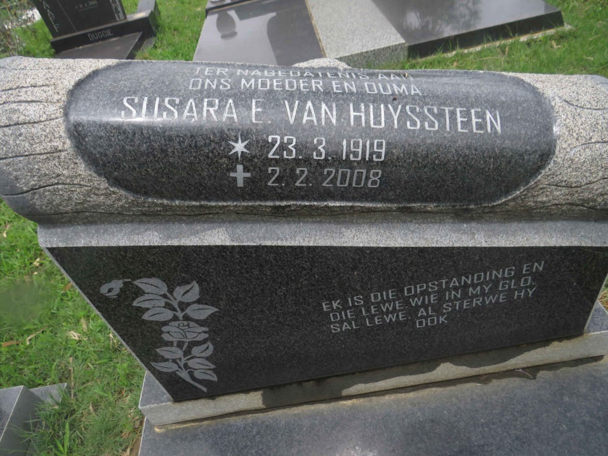 HUYSSTEEN Susara E., van 1919-2008