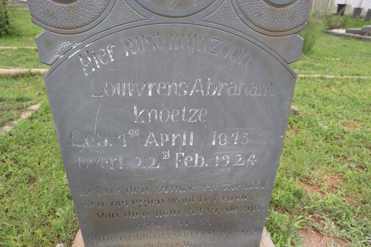 KNOETZE Louwrens Abraham 1873-1924
