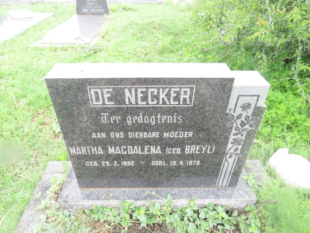 NECKER Martha Magdalena, de nee BREYL 1892-1973