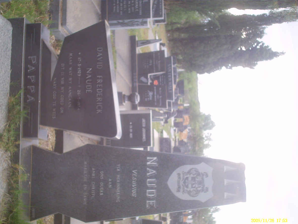 NAUDE David Frederick 1929-1974