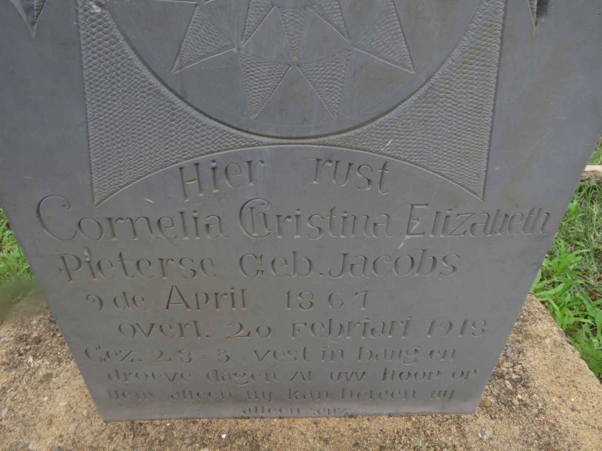 PIETERSE Cornelia Christina Elizabeth nee JACOBS 1867-1918