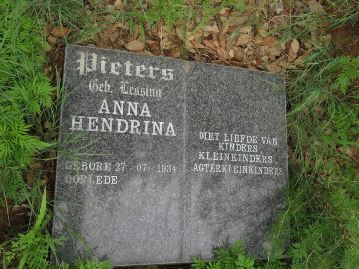 PIETERS Anna Hendrina nee LESSING 1934-