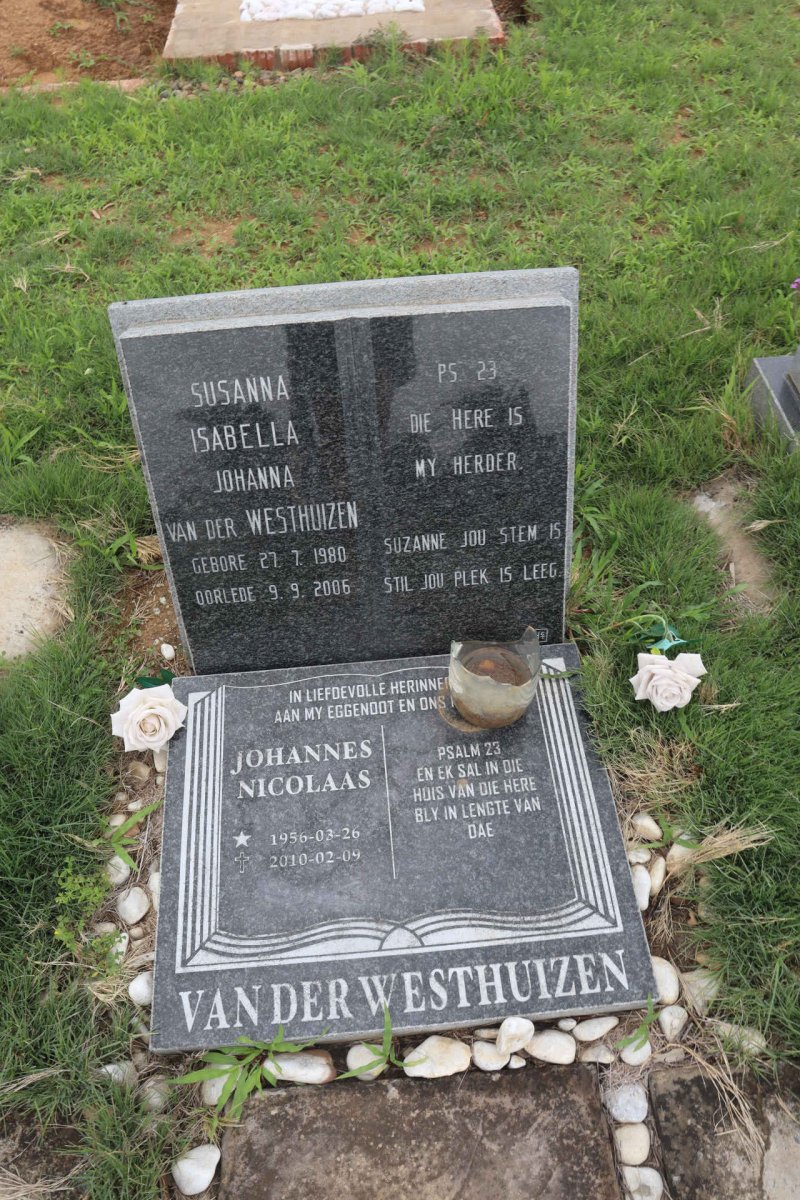 WESTHUIZEN Johannes Nicolaas, van der 1956-2010 :: WESTHUIZEN Susanna Isabella Johanna, van der 1980-2006