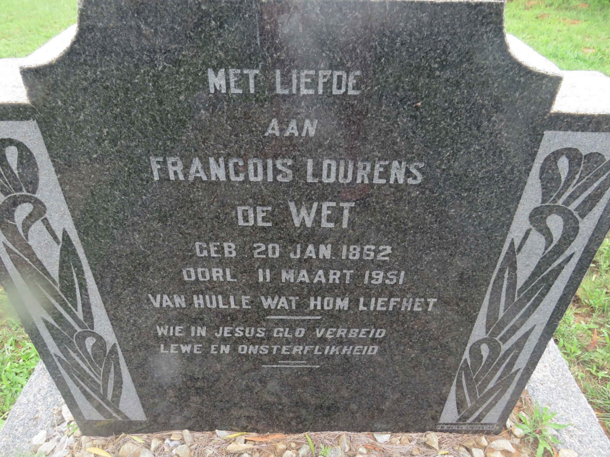 WET Francois Lourens, de 1862-1951