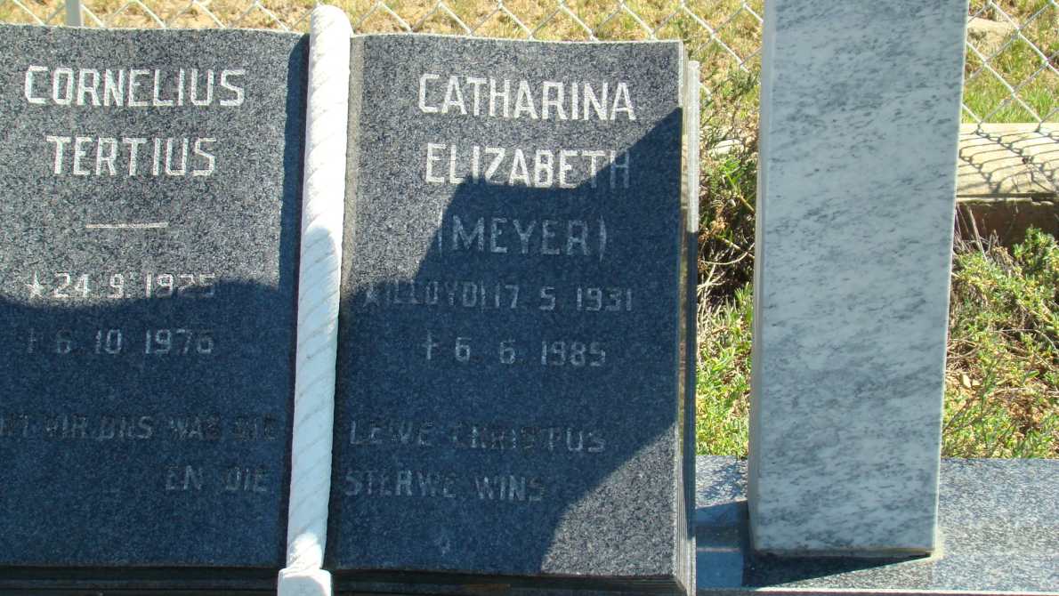 LOUW Cornelius Tertius 1925-1976 &amp; Catharina Elizabeth formerly MEYER nee LLOYD 1931-1985
