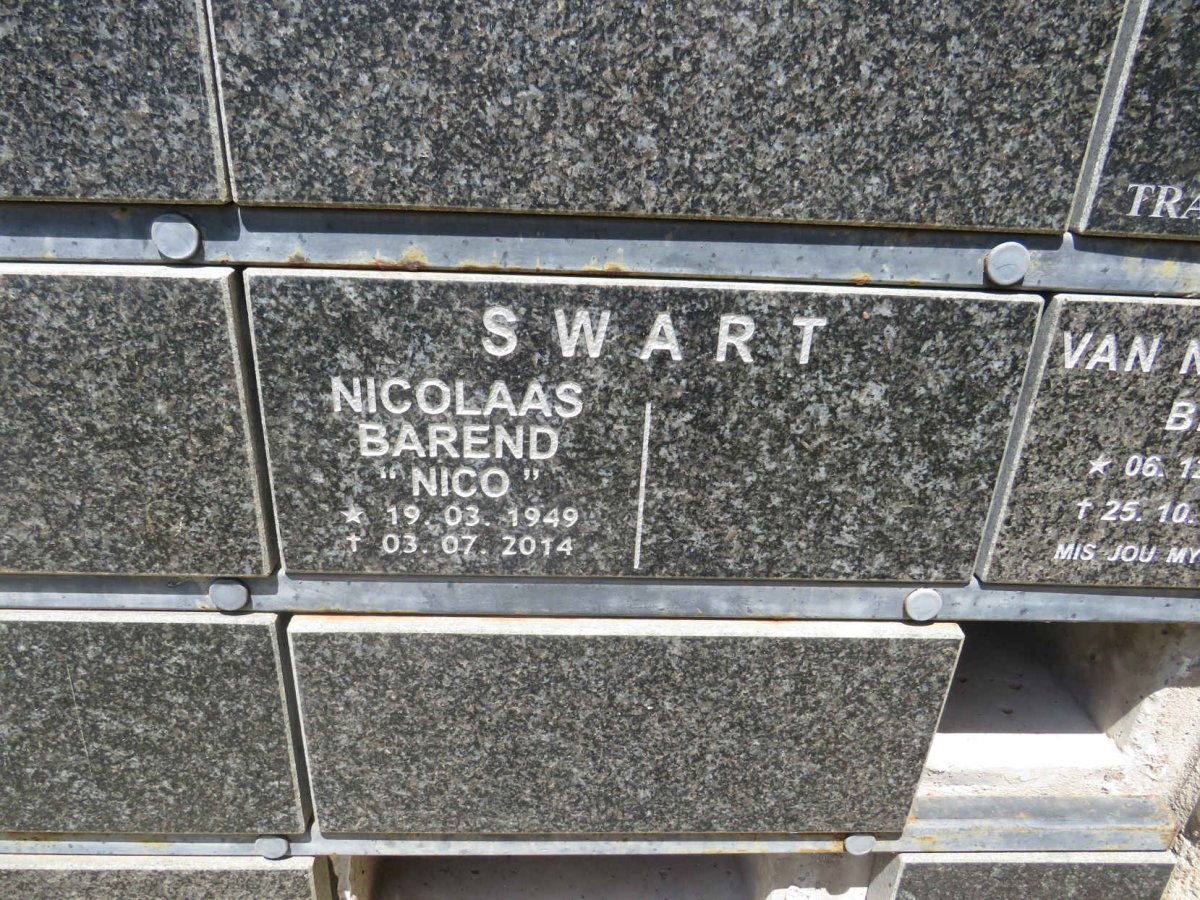 SWART Nicolaas Barend 1949-2014