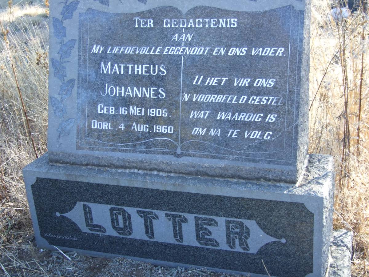 LOTTER Mattheus Johannes 1905-1960
