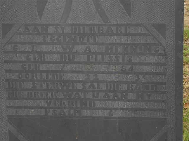 HENNING C.E.W.A. nee DU PLESSIS 1864-193?