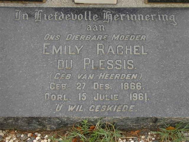 PLESSIS Emily Rachel, du nee VAN HEERDEN 1866-1961