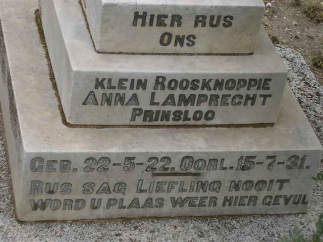 PRINSLOO Anna Lamprecht 1922-1931