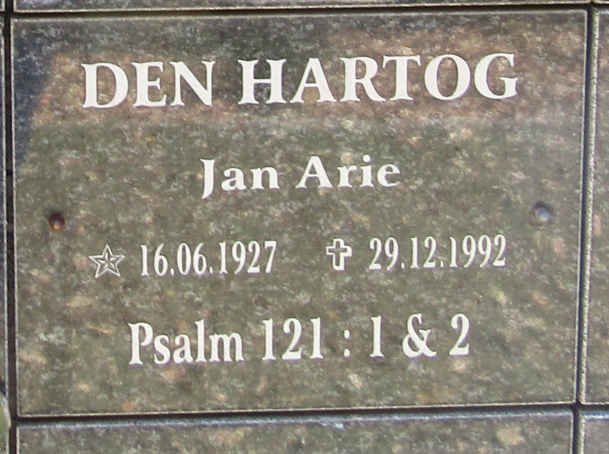 HARTOG Jan Arie, den 1927-1992