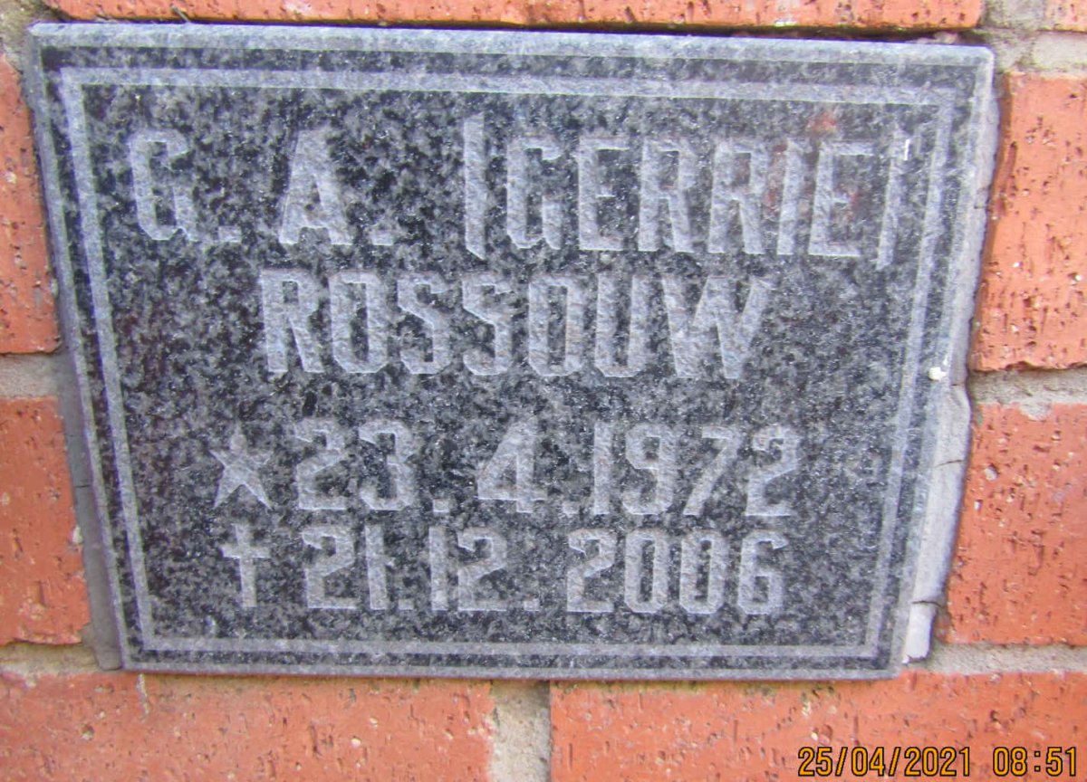 ROSSOUW G.A. 1972-2006