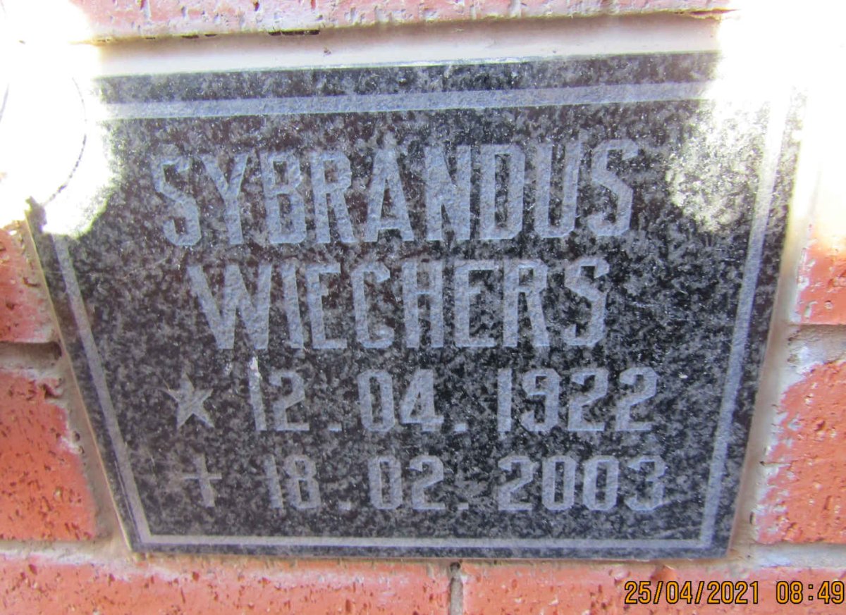 WIECHERS Sybrandus 1922-2003