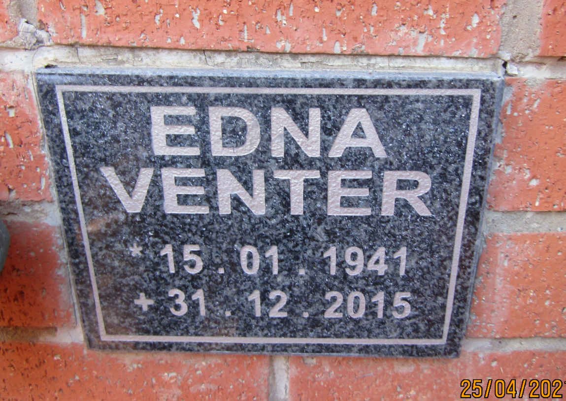 VENTER Edna 1941-2015