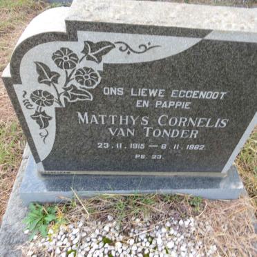 TONDER Matthys Cornelis, van 1915-1962