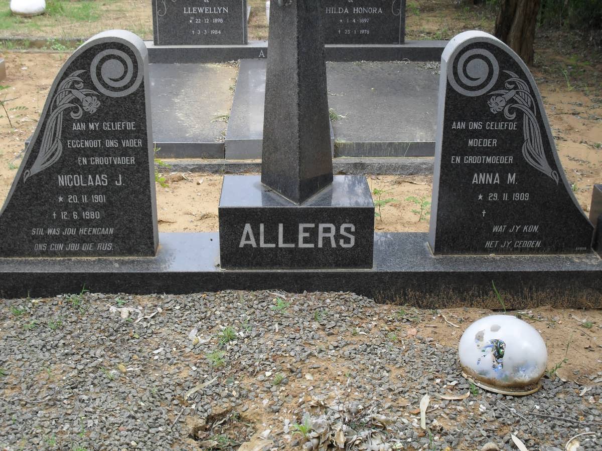 ALLERS Nicolaas J. 1901-1980 &amp; Anna M. 1909-