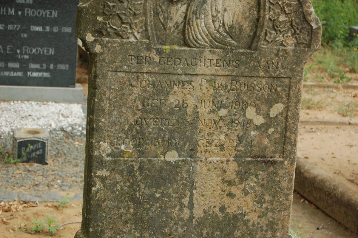 BUISSON Johannes P., du 1900-1918