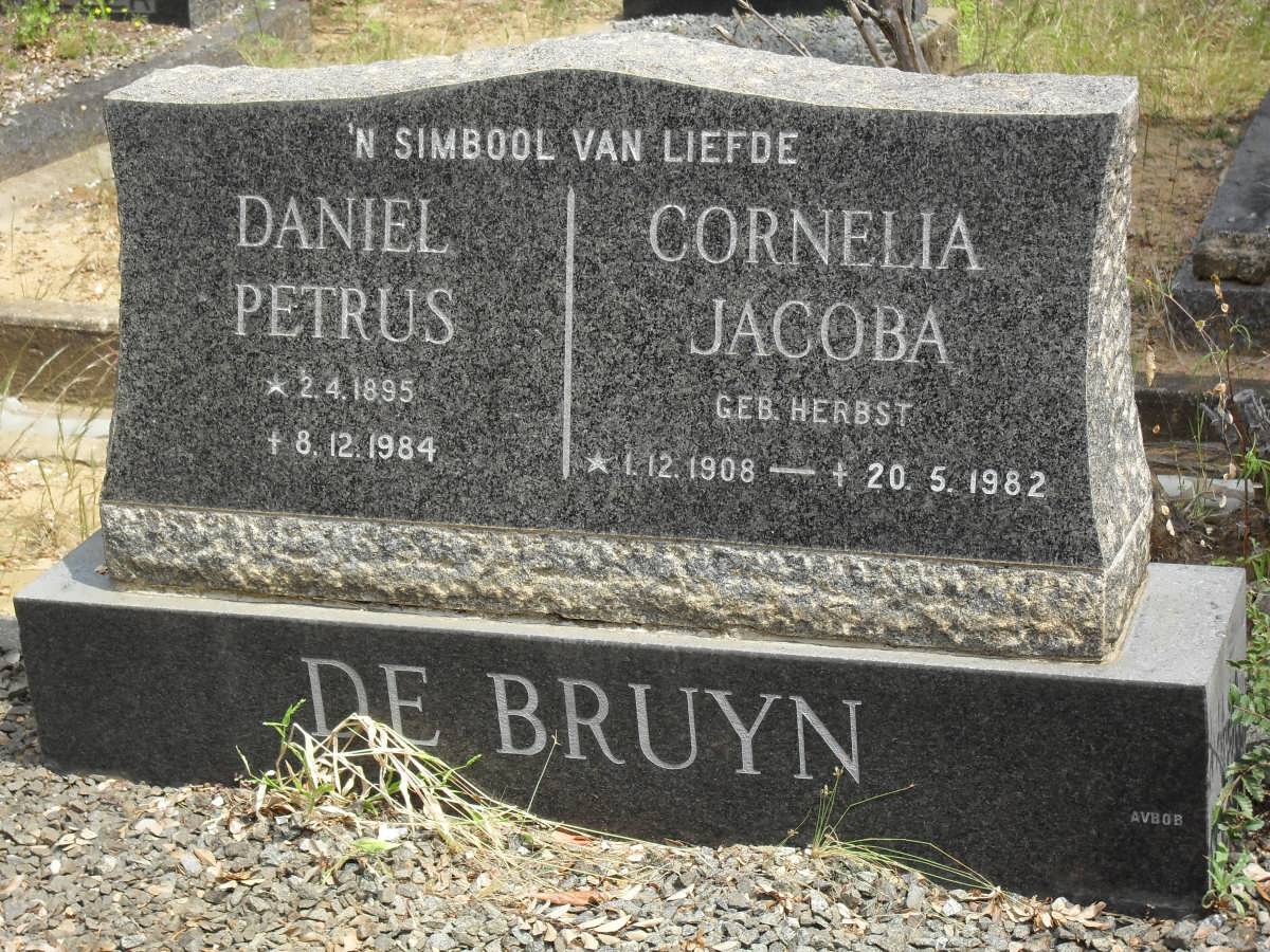 BRUYN Daniel Petrus, de 1895-1984 &amp; Cornelia Jacoba HERBST 1908-1982