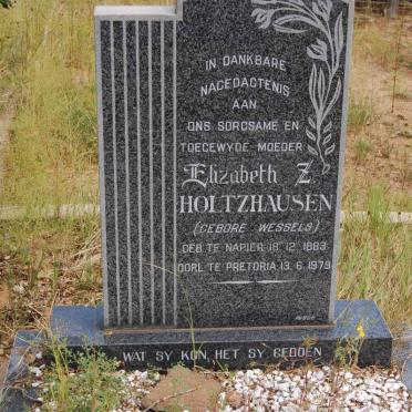 HOLTZHAUSEN Elizabeth Z. nee WESSELS 1883-1979