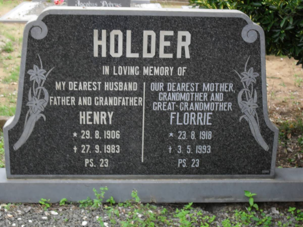 HOLDER Henry 1906-1983 &amp; Florrie 1918-1993