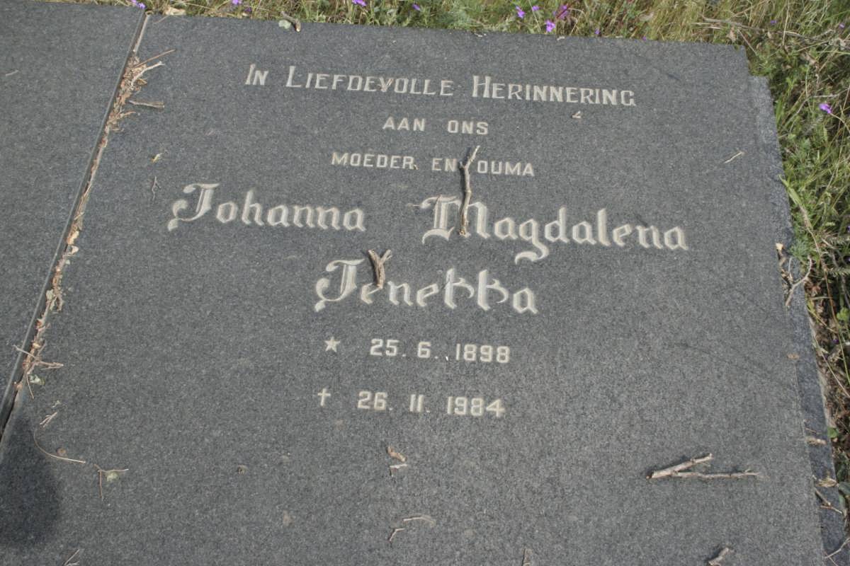 KLERK Johannes Adriaan, de 1888-1951 &amp; Johanna Magdalena Jenetta 1898-1984