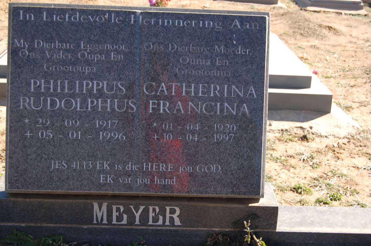 MEYER Philippus Rudolphus 1917-1996 &amp; Catherina Francina 1920-1997