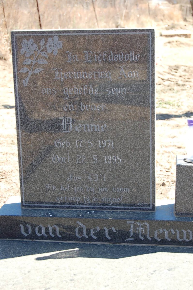 MERWE Bennie, van der 1971-1995