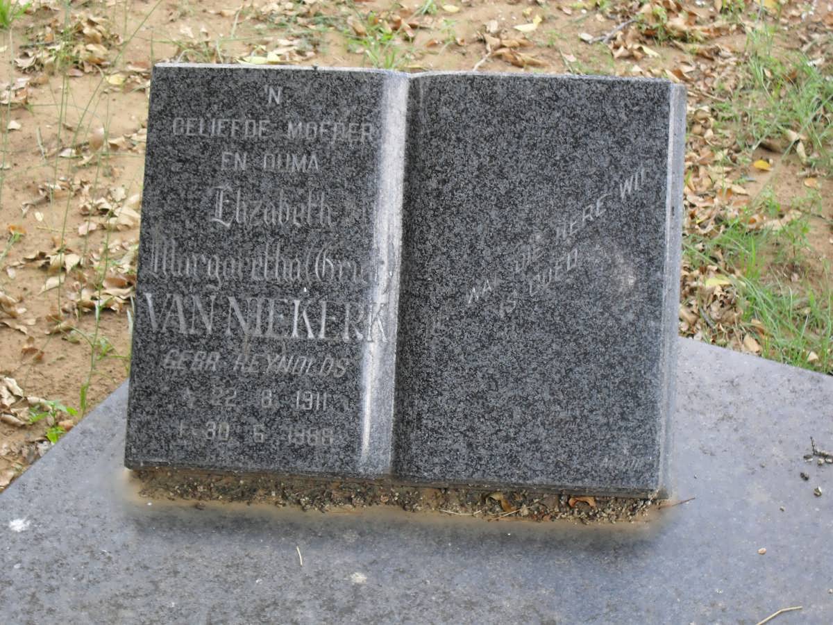 NIEKERK Elizabeth Margaretha, van nee REYNOLDS 1911-1988