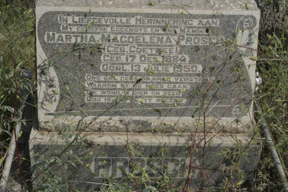 PROSCH Martha Magdelena nee COETZEE 1884-1950