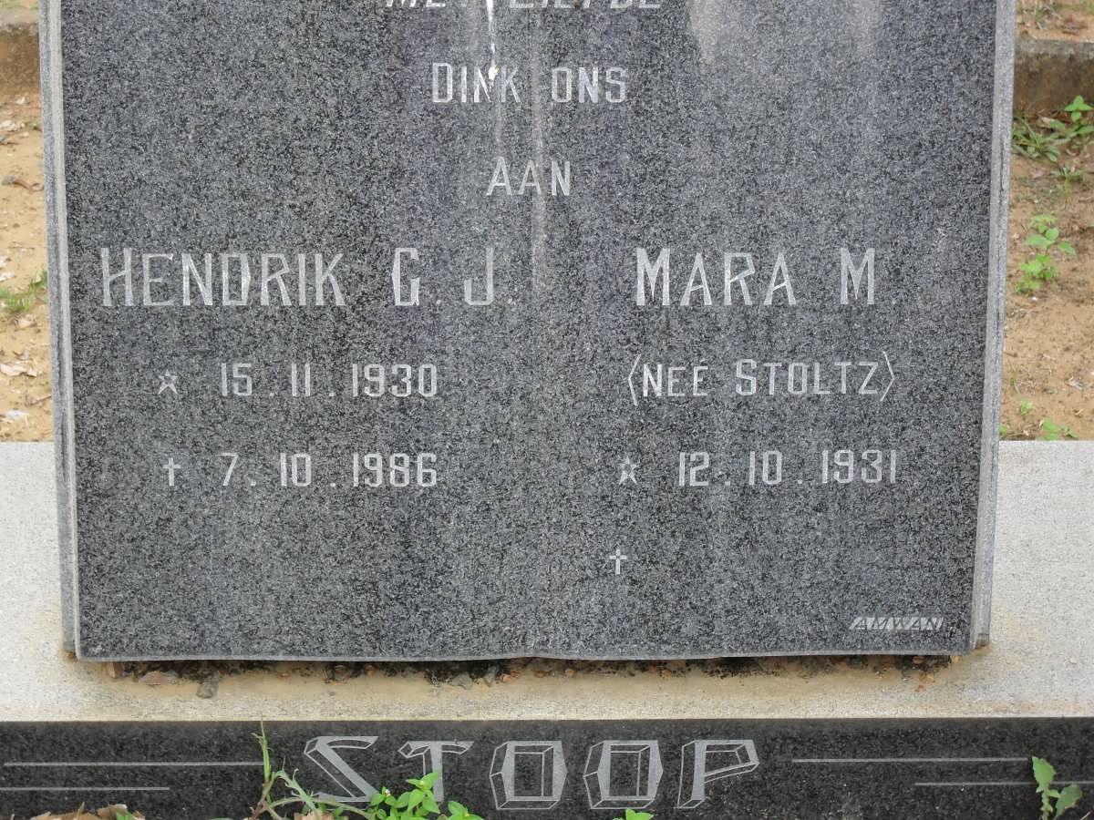 STOOP Hendrik G.J. 1930-1986 &amp; Mara M. STOLTZ 1931-