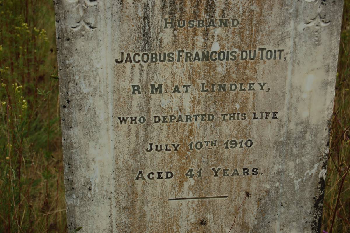 TOIT Jacobus Francois, du -1910
