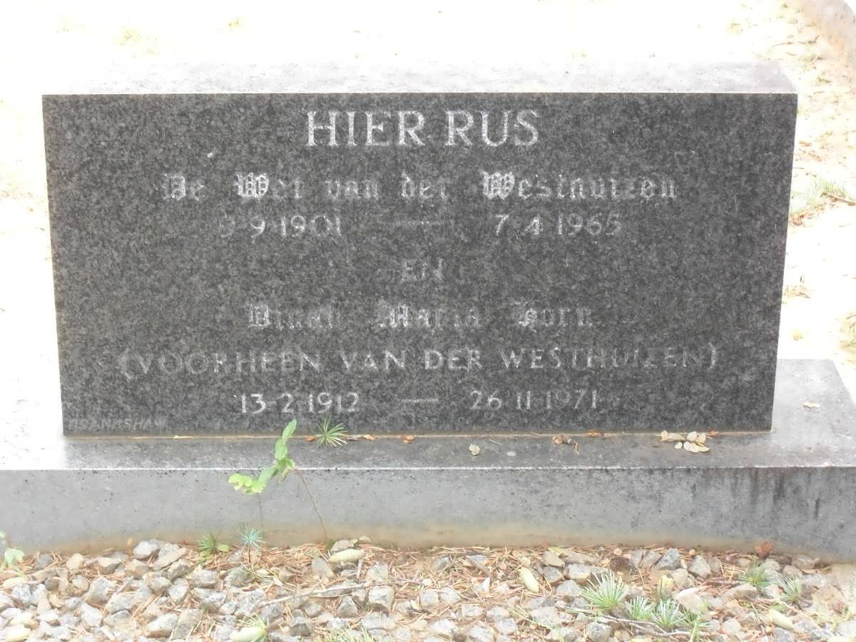 WESTHUIZEN de Wet, van der 1901-1965 &amp; ? Maria HORN voorheen VAN DER WESTHUIZEN 1912-1971