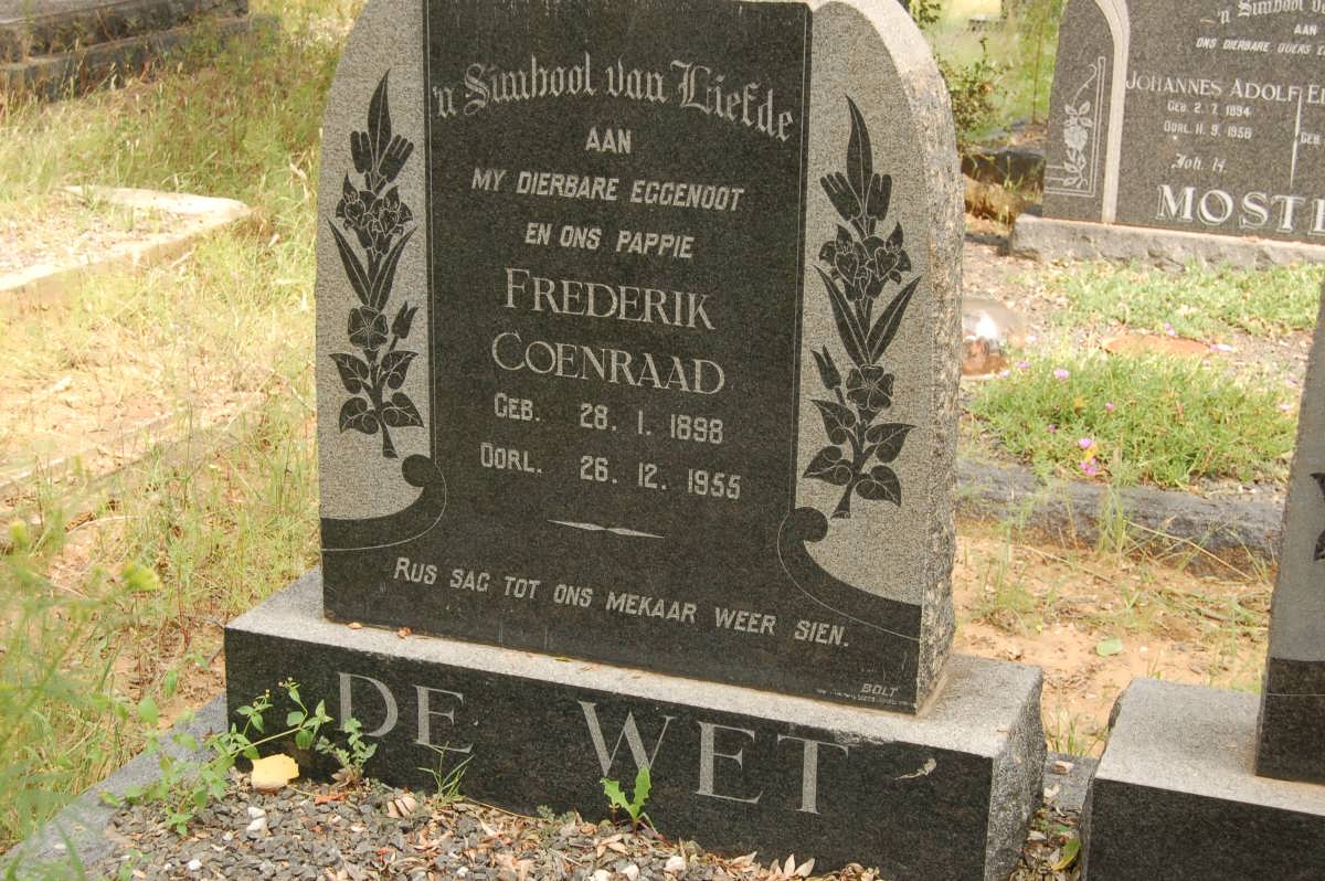 WET Frederik Coenraad, de 1898-1955