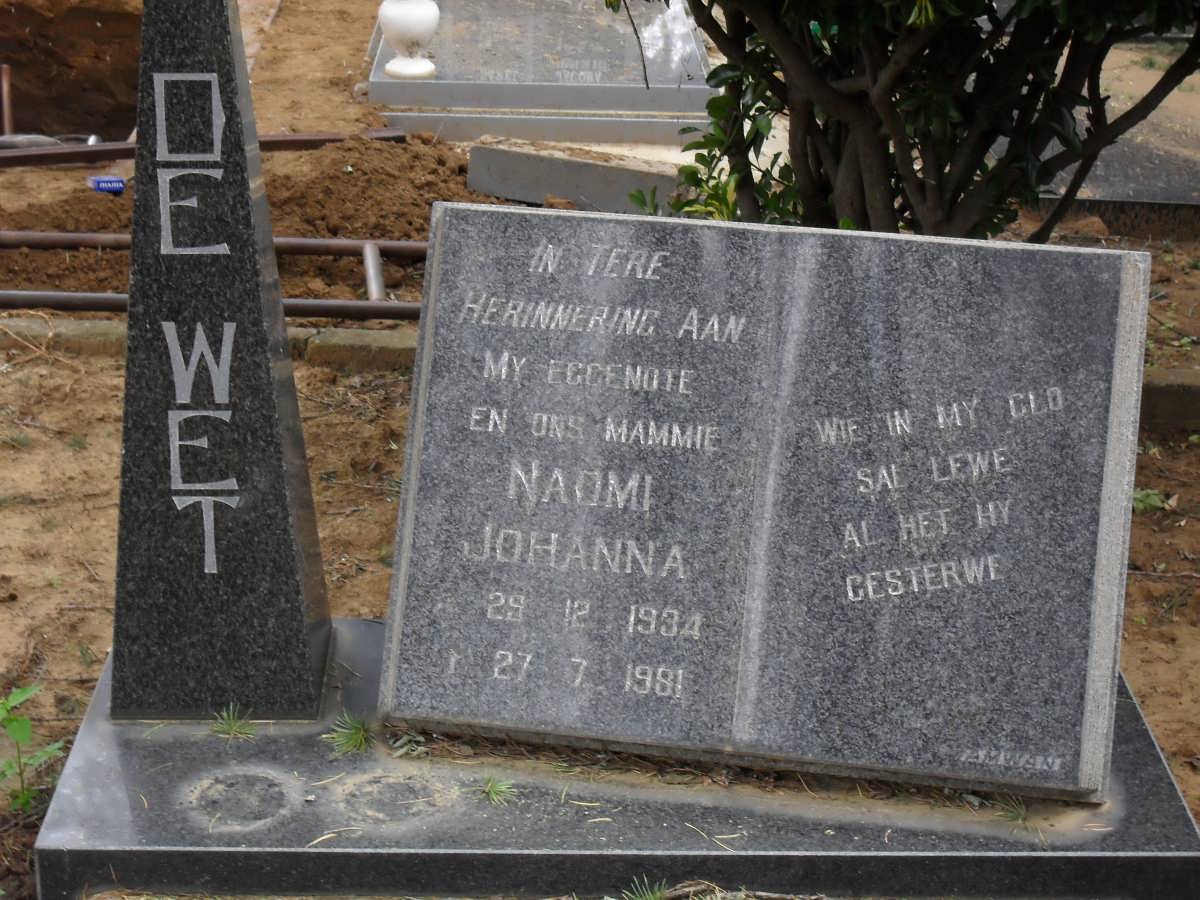 WET Naomi Johanna, de 1934-1981