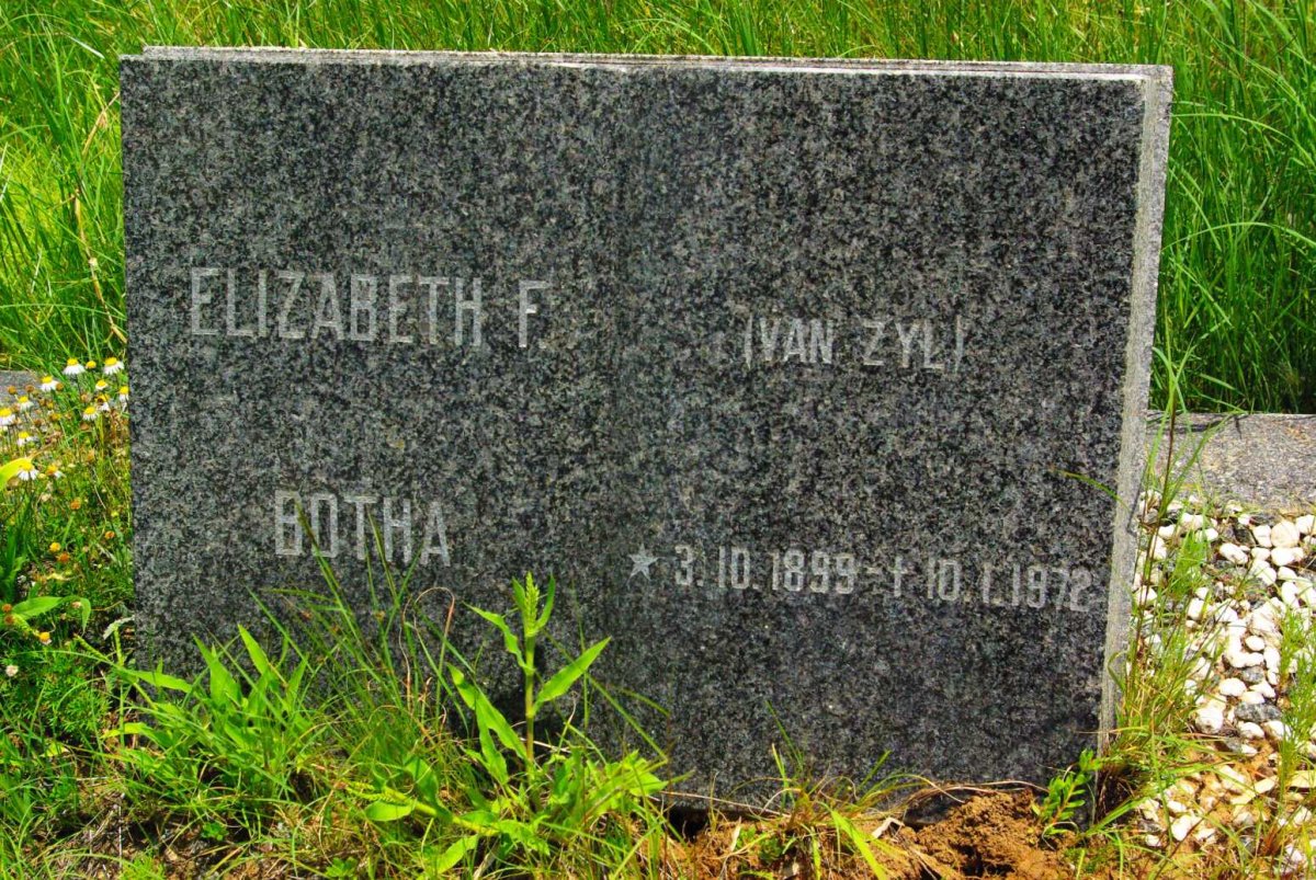BOTHA Elizabeth F. nee VAN ZYL 1899-1972