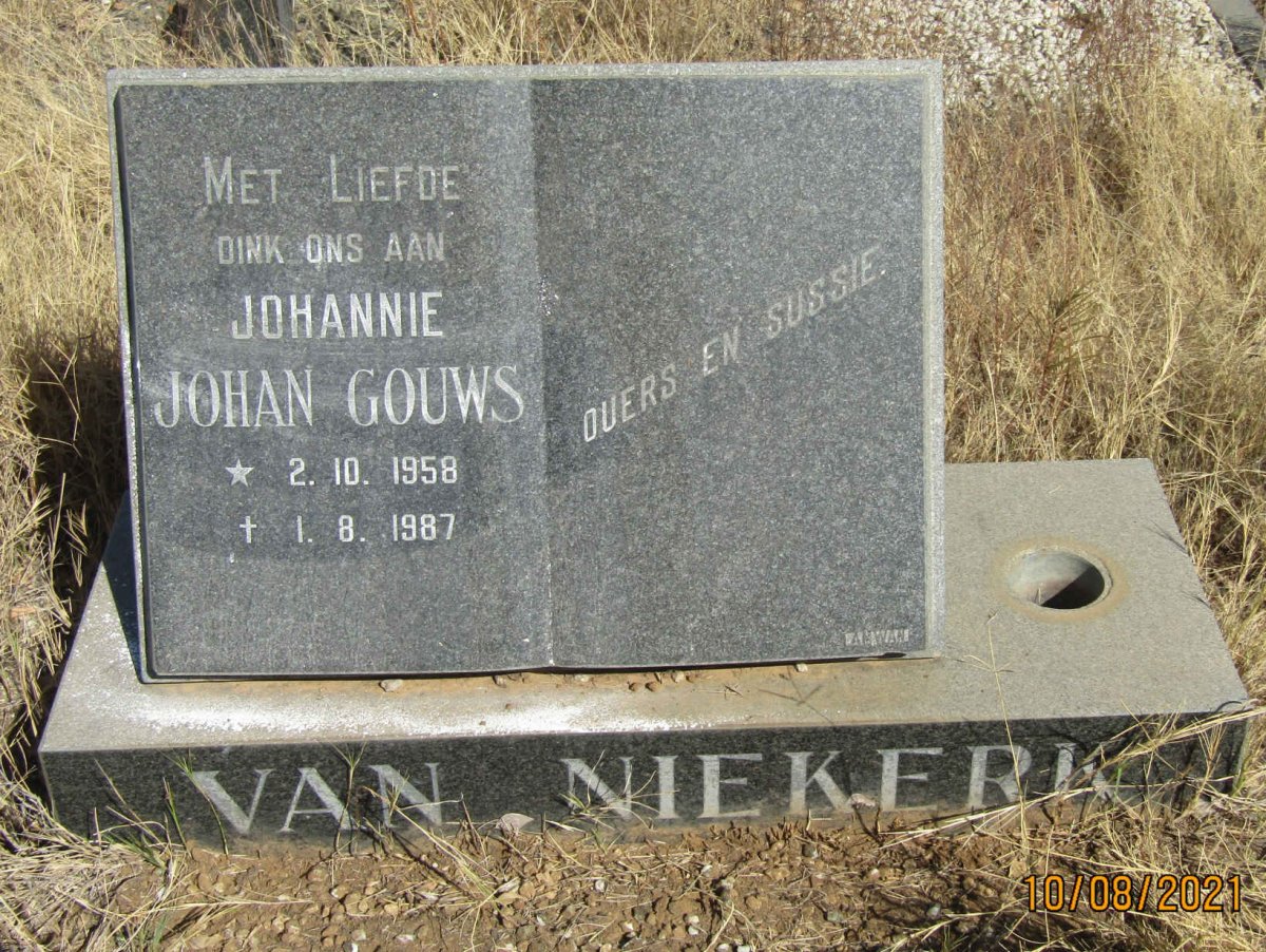 NIEKERK Johan Gouws, van 1958-1987