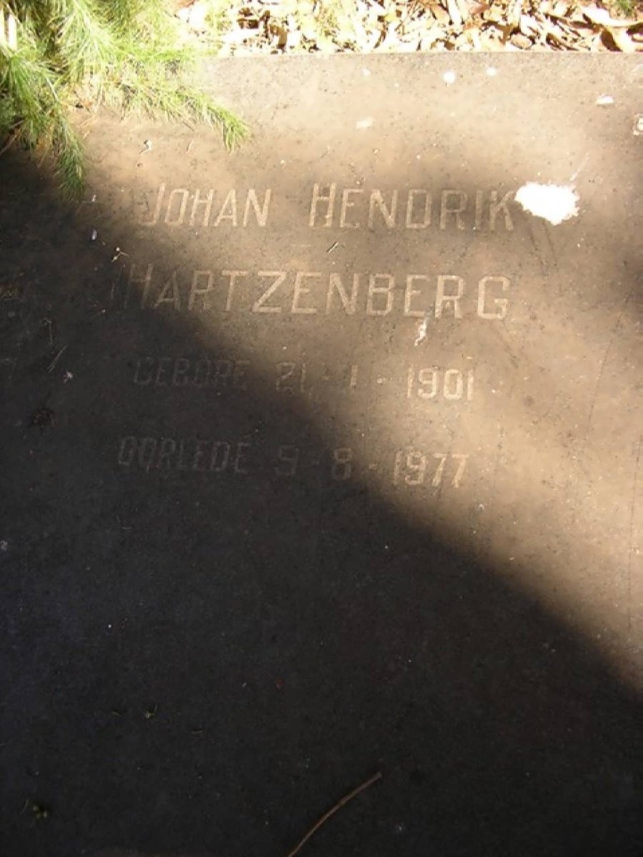 HARTZENBERG Johan Hendrik 1901-1977