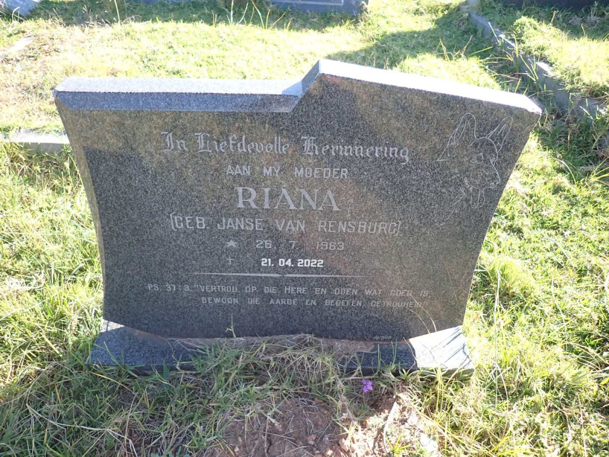 ? Riana nee JANSE VAN RENSBURG 1963-2022