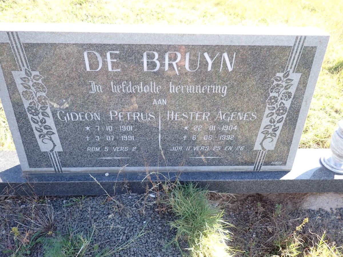 BRUYN Gideon Petrus, de 1901-1991 & Hester Agenes 1904-1992