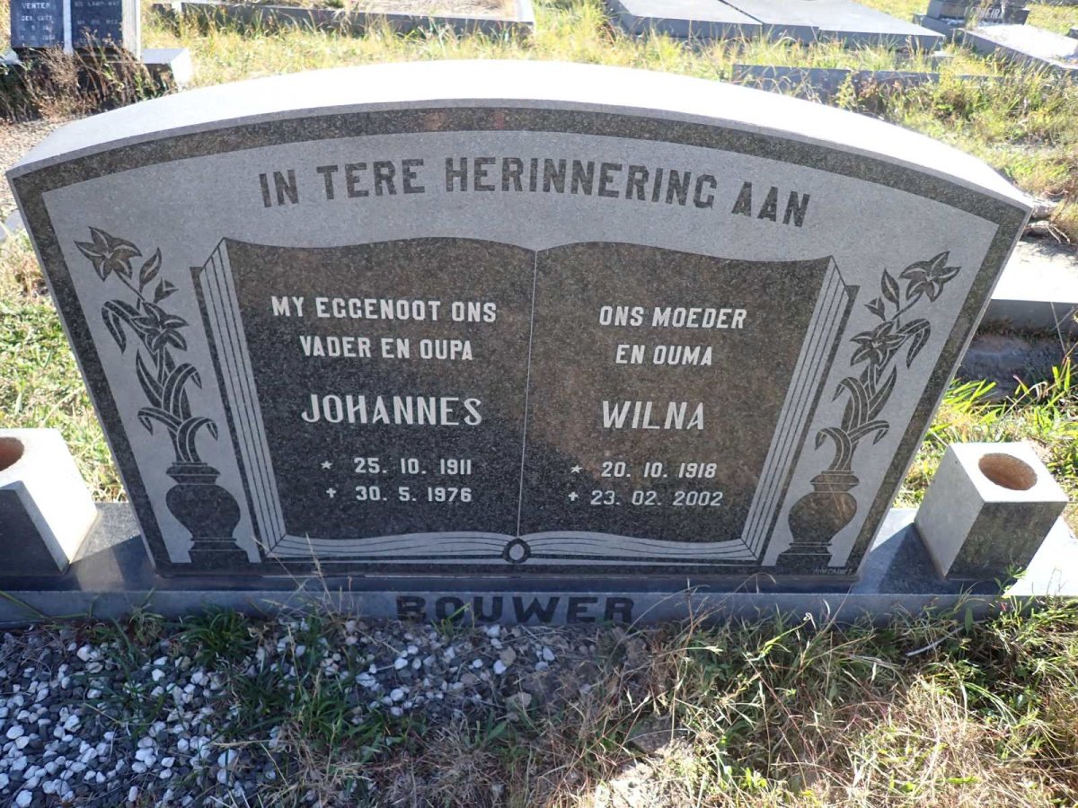 BOUWER Johannes 1911-1976 & Wilna 1918-2002