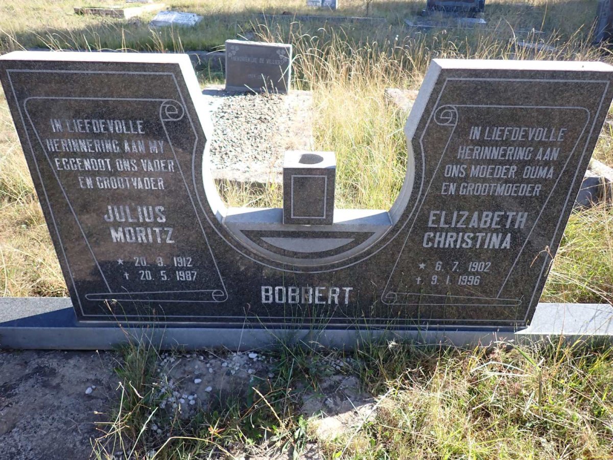 BOBBERT Julius Moritz 1912-1987 & Elizabeth Christina 1902-1996