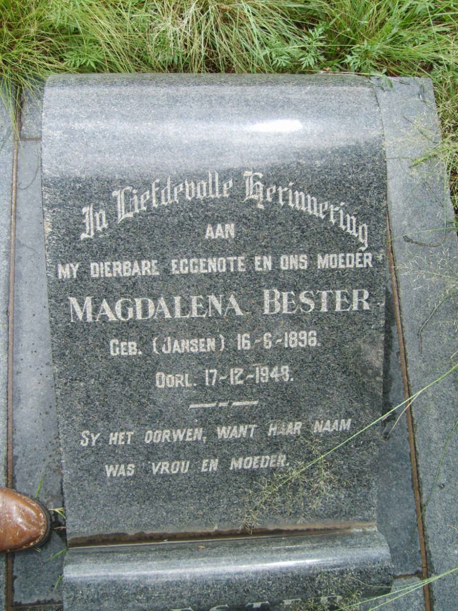 BESTER Magdalena nee JANSEN 1896-1948