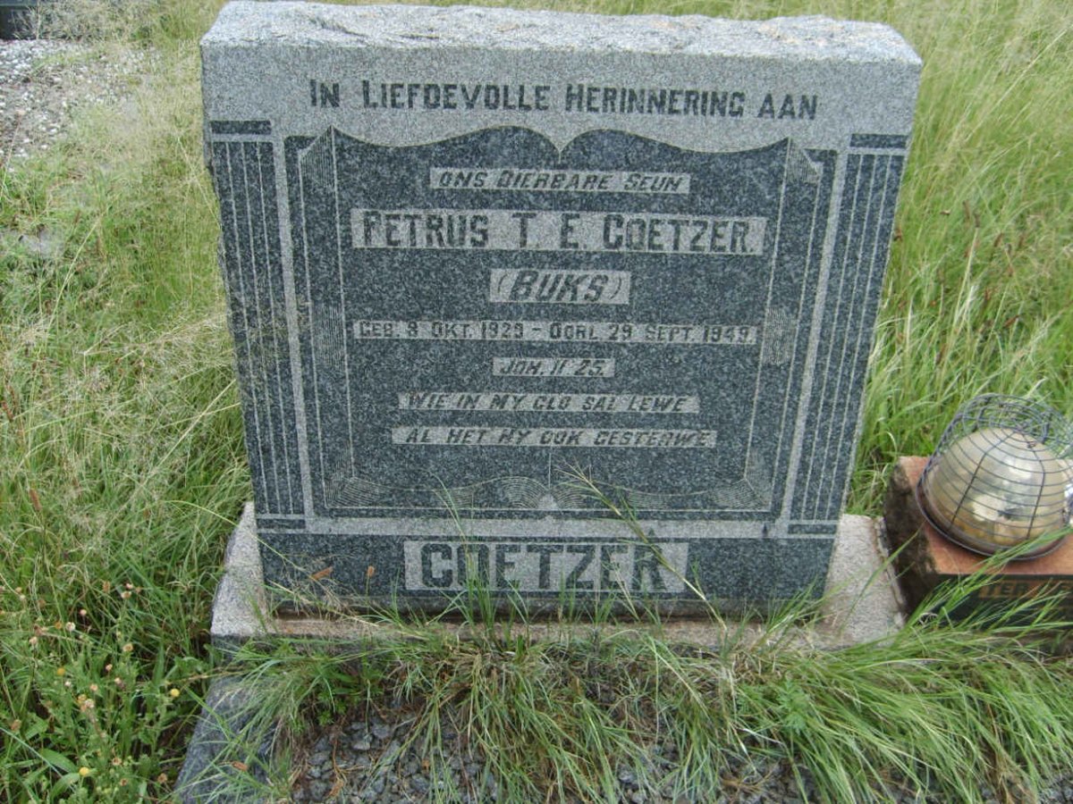 COETZER Petrus T.E.  1929-1949