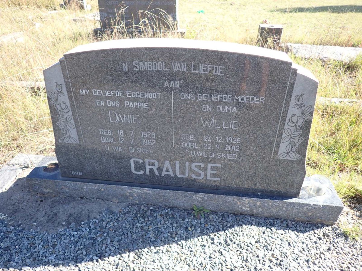CRAUSE Danie 1923-1962 & Willie 1926-2012