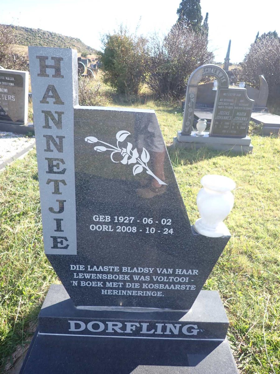 DORFLING Hannetjie 1927-2008