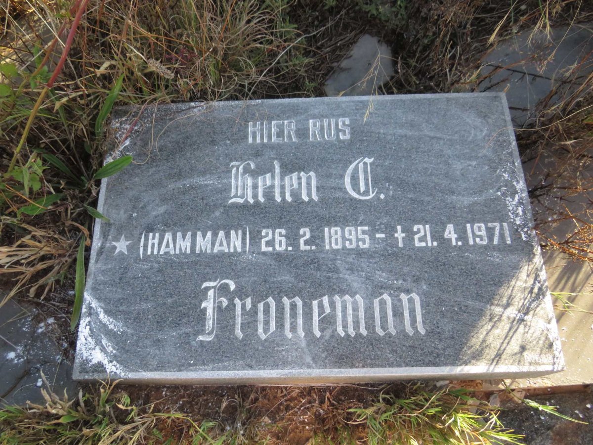 FRONEMAN Helen C. nee HAMMAN 1895-1971