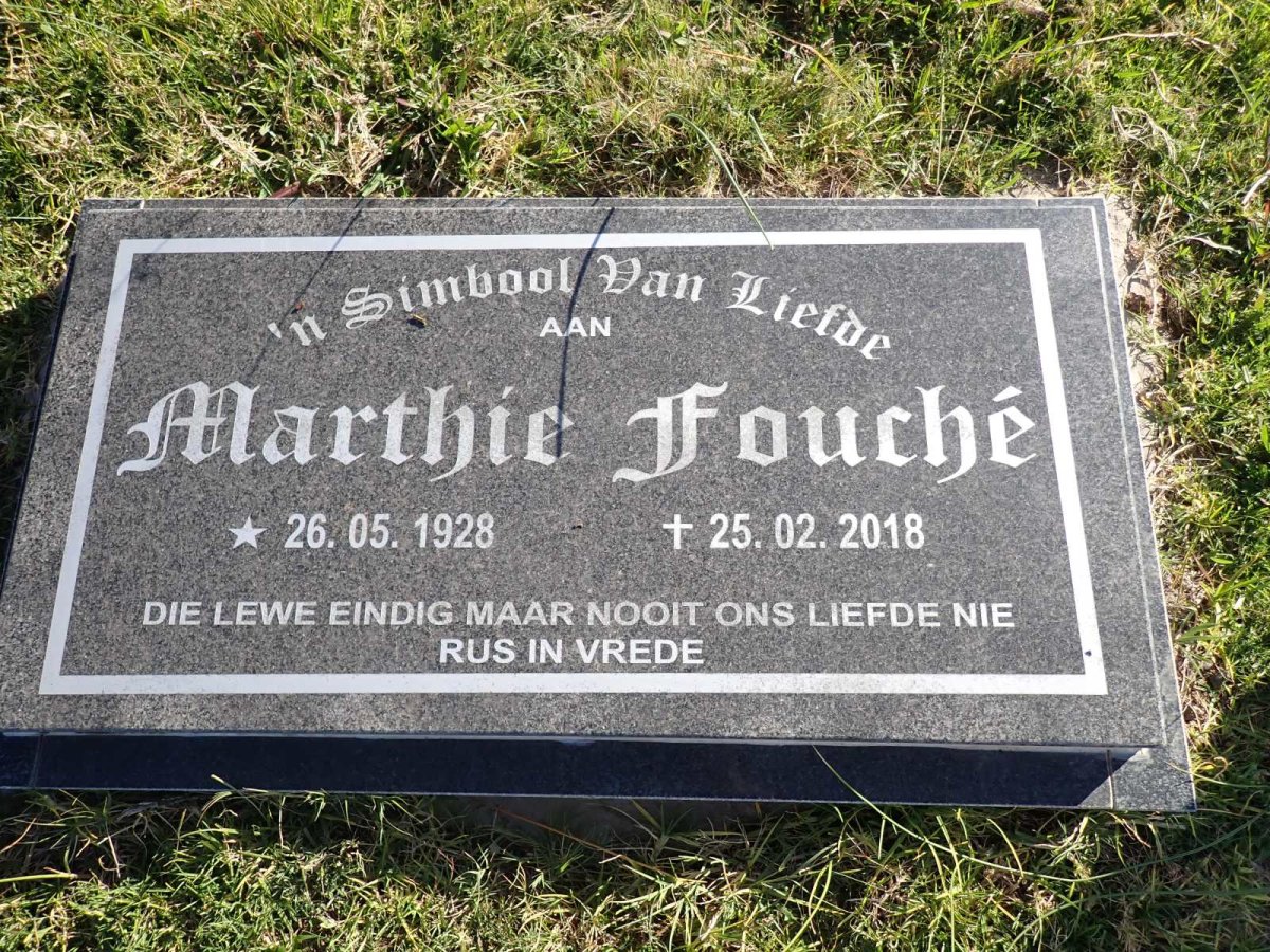 FOUCHE Marthie 1928-2018