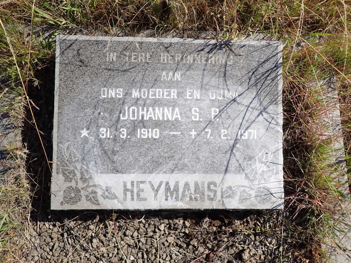 HEYMANS Johanna S.P. 1910-1971